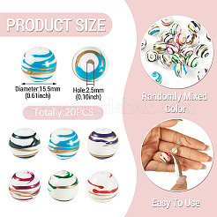 20Pcs Acrylic Stripe Beads&nbsp;MACR-TA0002-77