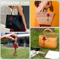 Leather and Alloy Keychain&nbsp;HJEW-WH20022-04B-11