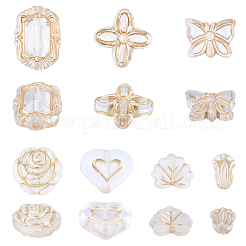 210Pcs 7 Styles Transparent Plating Acrylic Beads&nbsp;OACR-SC0002-39
