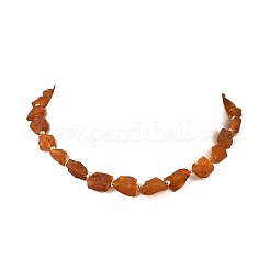 Raw Rough Natural Amber Nuggets Beaded Necklaces&nbsp;NJEW-JN06012