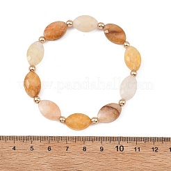 Horse Eye Natural Larvikite/Hematoid Quartz/Green Aventurine & Electroplate Non-magnetic Synthetic Hematite Beads Stretch Bracelets for Women&nbsp;BJEW-JB14076