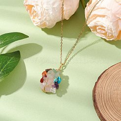 Chakra Yoga Gemstone Pendant Necklaces&nbsp;NJEW-JN05083-02