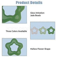 120Pcs 3 Colors Glass Imitation Jade Button Pendants&nbsp;DIY-HS0002-03