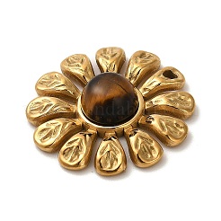 Natural Tiger Eye Flower Pendants&nbsp;STAS-R009-05G-05