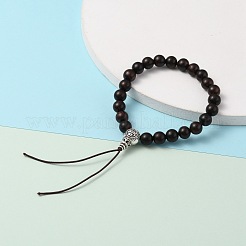 Buddhist Jewelry Wood Beaded Stretch Bracelets Making&nbsp;BJEW-JB05786-03