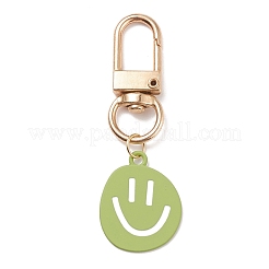 Spray Painted Alloy Smiling Face Pendant Decorations&nbsp;HJEW-JM00662