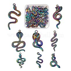 16Pcs 8 Style Rainbow Color Alloy Pendants&nbsp;FIND-LS0001-17MC
