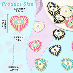 10Pcs 5 Colors Rack Plating Alloy Enamel Pendants&nbsp;ENAM-YW0008-18
