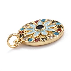 Real 18K Gold Plated Brass Micro Pave Cubic Zirconia Pendants&nbsp;ZIRC-M114-51G-04
