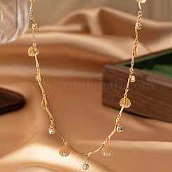 Shell Shape Tassel Alloy with Clear Glass Waist Belly Chains for Women&nbsp;FS-WG9D77C-01