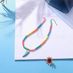 Handmade Polymer Clay Heishi Beads Pendant Necklaces&nbsp;X1-NJEW-JN02816
