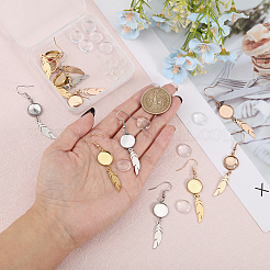 6 Pairs 6 Color Blank Clear Glass Dome Dangle Earrings&nbsp;EJEW-AB00013