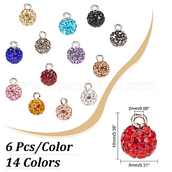 Handmade Polymer Clay Rhinestone Charms&nbsp;PALLOY-AB00148