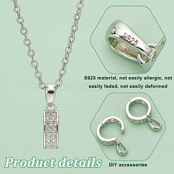 1Pc Rhodium Plated 925 Sterling Silver Enhancer Shortener Bails&nbsp;STER-PH0001-92