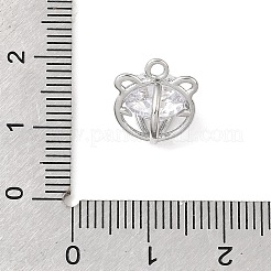 Brass Micro Pave Clear Cubic Zirconia Charms&nbsp;KK-N290-13P