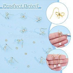 Bowknot Shape Brass Earring Hooks&nbsp;KK-HS0001-78G