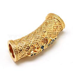 Rack Plating Brass Micro Pave Cubic Zirconia European Beads&nbsp;ZIRC-S052-002G
