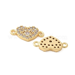 Brass Micro Pave Cubic Zirconia Connector Charms&nbsp;KK-U056-43G