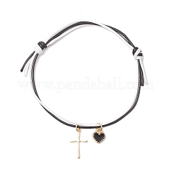 2Pcs Adjustable Waxed Polyester Cord Bracelets&nbsp;BJEW-JB11788