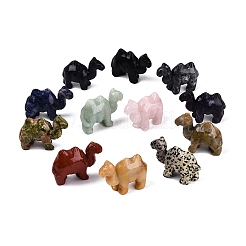 Natural & Synthetic Mixed Gemstone Camel Shape Figurines Set&nbsp;G-Q615-08