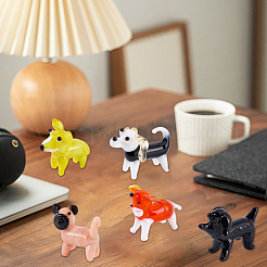 5Pcs 5 Styles Handmade Lampwork Puppy Home Display Decorations&nbsp;LAMP-BM0001-01