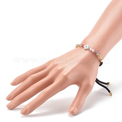 Adjustable Cubic Zirconia Beads Nylon Thread Slider Bracelets&nbsp;BJEW-JB06366-04