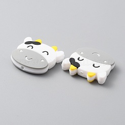 Cow Head Food Grade Silicone Beads&nbsp;SIL-WH0002-74B