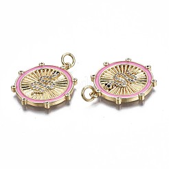 Brass Micro Pave Clear Cubic Zirconia Pendants&nbsp;ZIRC-S067-014-NR