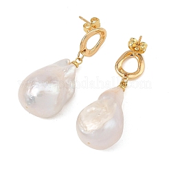 Natural Baroque Pearl Keshi Pearl Dangle Earrings&nbsp;EJEW-JE07499