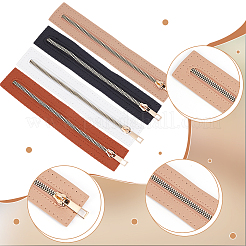 4Pcs 4 Colors PU Leather Zipper Sewing Accessories&nbsp;FIND-WR0011-72