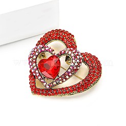 Heart Alloy Rhinestone Brooches for Backpack Clothes&nbsp;PW-WGF90AF-01