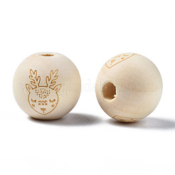 Unfinished Natural Wood European Beads&nbsp;WOOD-S045-146
