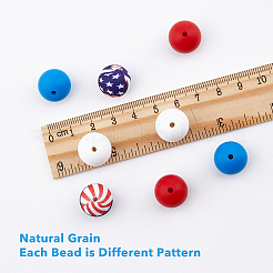 Independence Day Food Grade Eco-Friendly Silicone Beads&nbsp;SIL-HY0001-09