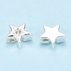 Brass Micro Pave Cubic Zirconia Beads&nbsp;FIND-Z035-17S