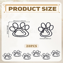20Pcs Cat Paw Print Iron Covered with PET Plastic Paper Clips&nbsp;AJEW-LP0005-57