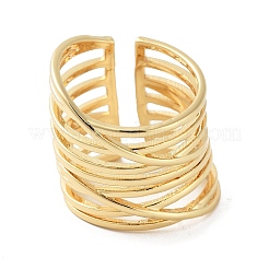 Rack Plating Brass Open Cuff Rings&nbsp;RJEW-M168-06G