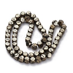 Electroplated Natural Lava Rock Beads Strands&nbsp;G-A256-C01-01E