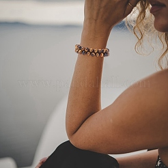 Natural Tiger Eye Braided Bead Bracelet&nbsp;BJEW-SW00001-11