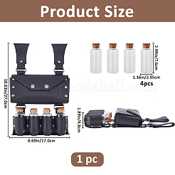 Rectangle PU Leather Medieval Waist Belt Bag with Belt and 4 Glass Potion Bottles&nbsp;AJEW-WH0752-296A