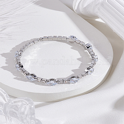 1Pc Alloy Pave Cubic Zirconia Open Cuff Bangles for Women&nbsp;BJEW-LP0003-42A