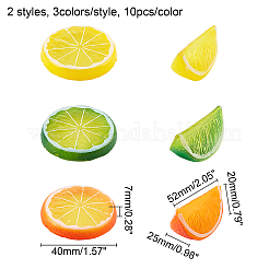 45Pcs 3 Colors 2 Sizes Resin Cabochons&nbsp;RESI-CA0001-12