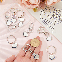 9Pcs 3 Styles 304 Stainless Steel Keychains&nbsp;KEYC-BBC0001-18