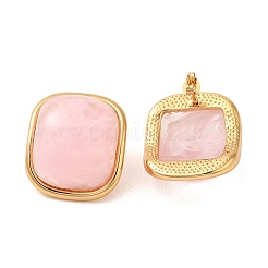 Square Resin Stud Earrings&nbsp;EJEW-U003-25G
