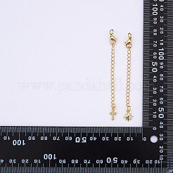 8Pcs 4 Style Brass Micro Pave Cubic Zirconia Chain Extender&nbsp;KK-SZ0005-61