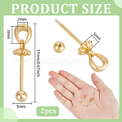 2Pcs 925 Sterling Silver Beadable Pin Pendant Bails&nbsp;STER-BC0003-32G