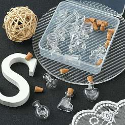 15Pcs 15 Styles Mini High Borosilicate Glass Bottle Bead Containers&nbsp;BOTT-YW0001-01