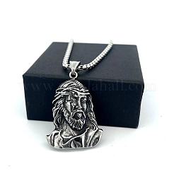 Religion 304 Stainless Steel Jesus Head Pendant Necklaces for Men Women&nbsp;ZK3713