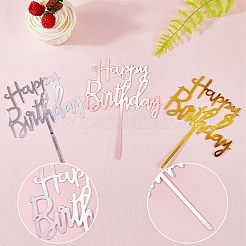 3 Sets 3 Colors Acrylic Cake Toppers Decorations&nbsp;DIY-SP0003-28