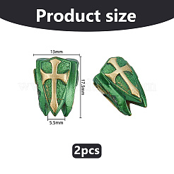 2Pcs Brass European Beads&nbsp;KK-DC0005-18G
