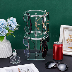 2-Tier Round Acrylic Sun Glasses Storage Display Stands&nbsp;ODIS-WH0079-050